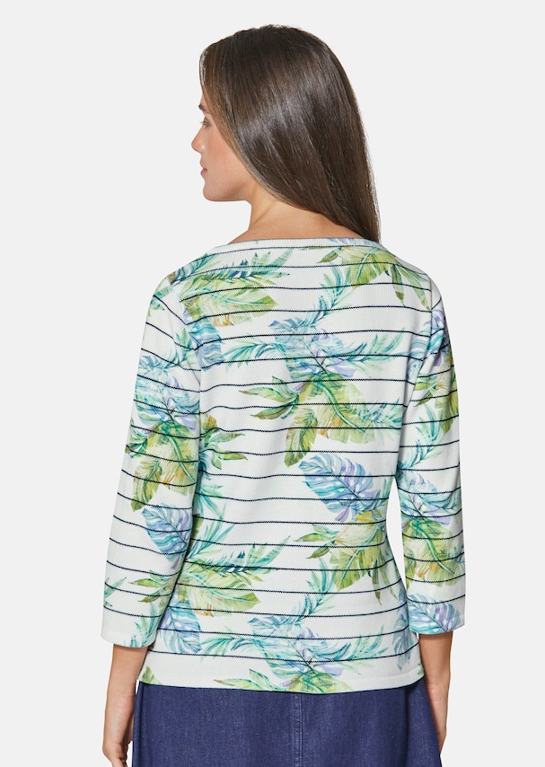 Jumper with leaf print in merino quality 2