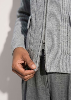 Tricot jasje in blousonstijl met 2-wegritssluiting thumbnail 5