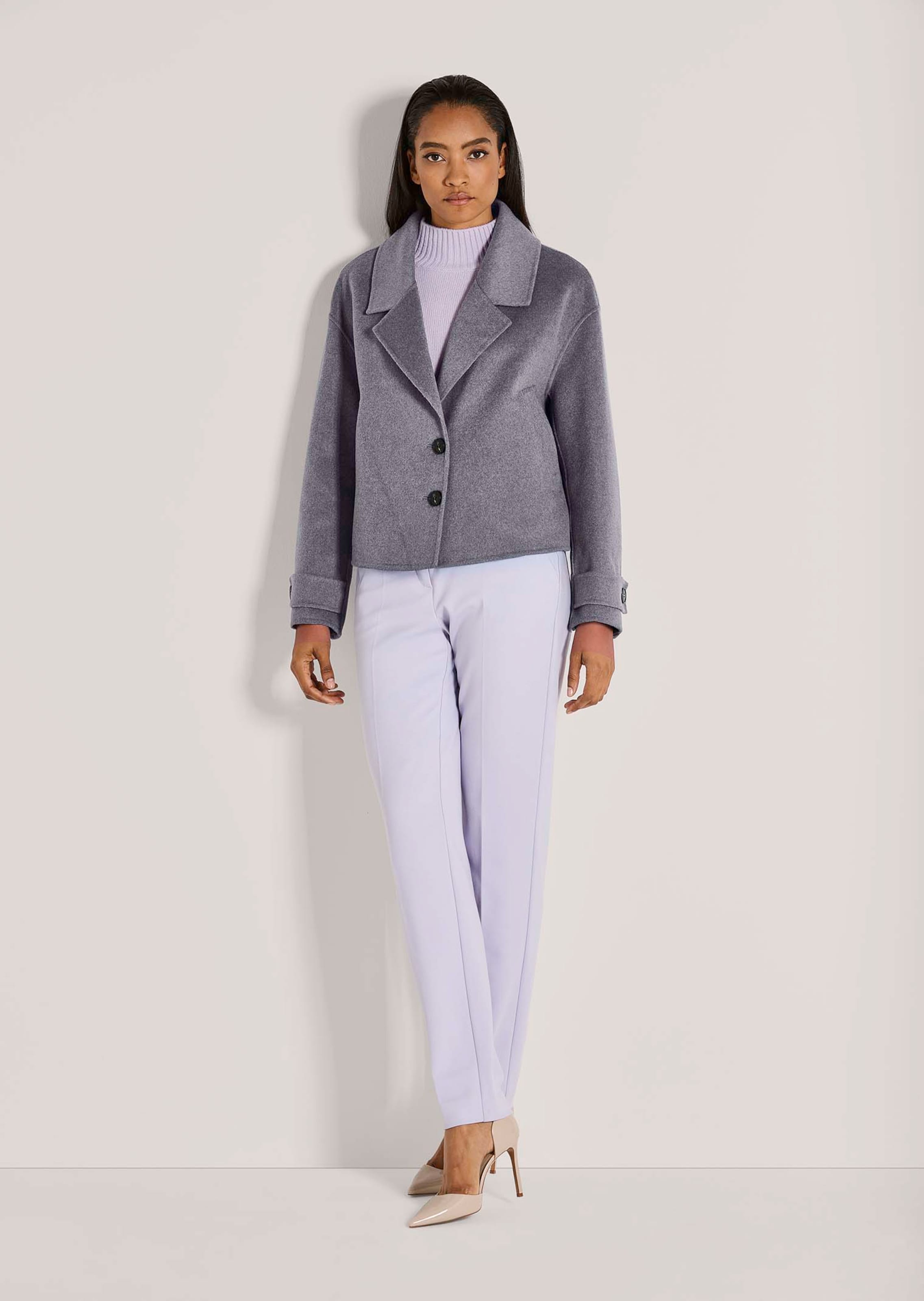 Double-faced jacket in an oversized look in light amethyst