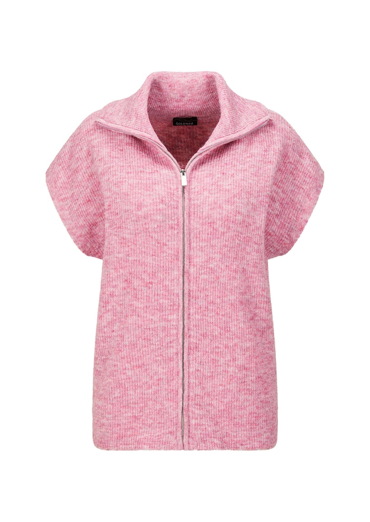 Gilet en tricot avec fermeture zippée.