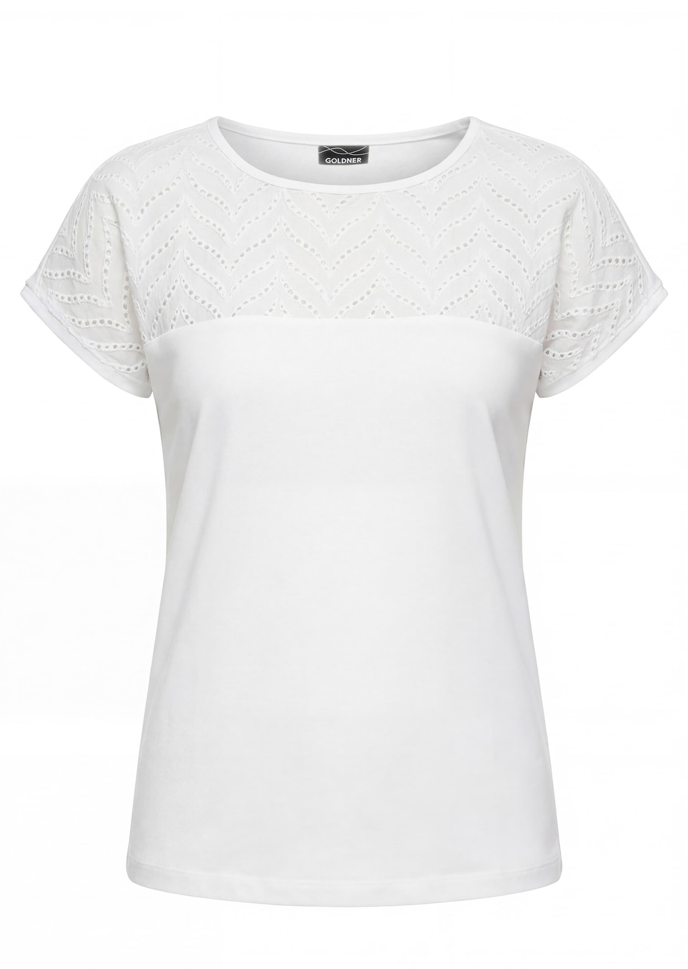 Shirt mit Spitze aus Baumwolle und Jersey