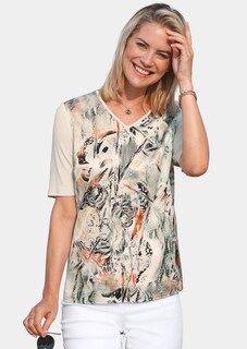 Elégante blouse imprimée en confortable mélange de matières thumbnail 1