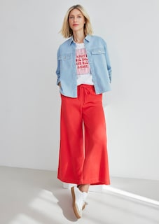 Jeansblouse met glinsterende klepzakken thumbnail 2