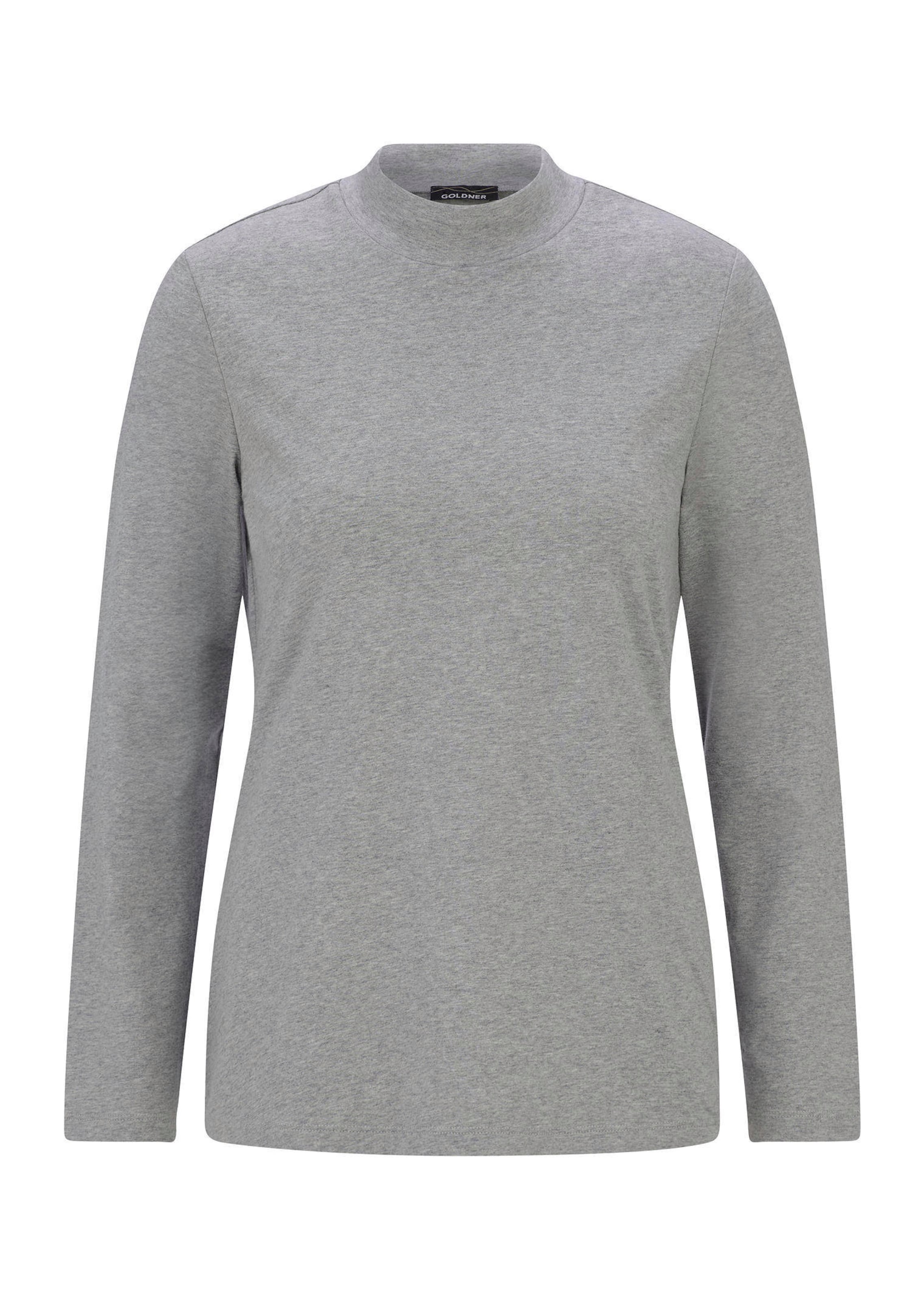 Shirt met lange mouwen en opstaande kraag, van katoen
