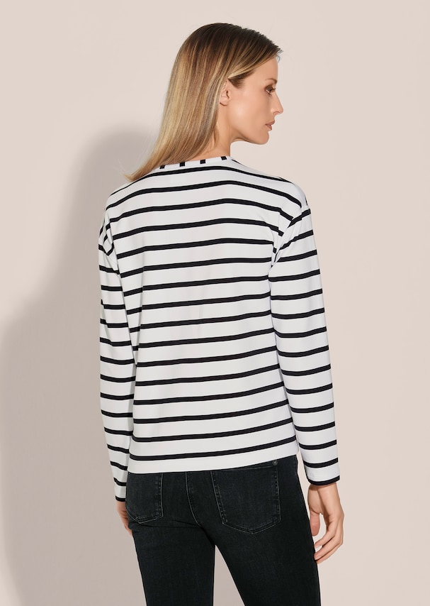 Striped sweatshirt with print motif 2
