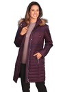 Manteau court à capuche et tissu fourrure thumbnail 1