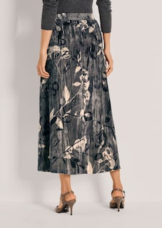 Schwungvoller Crinkle-Samtrock mit Floral-Print thumbnail 3