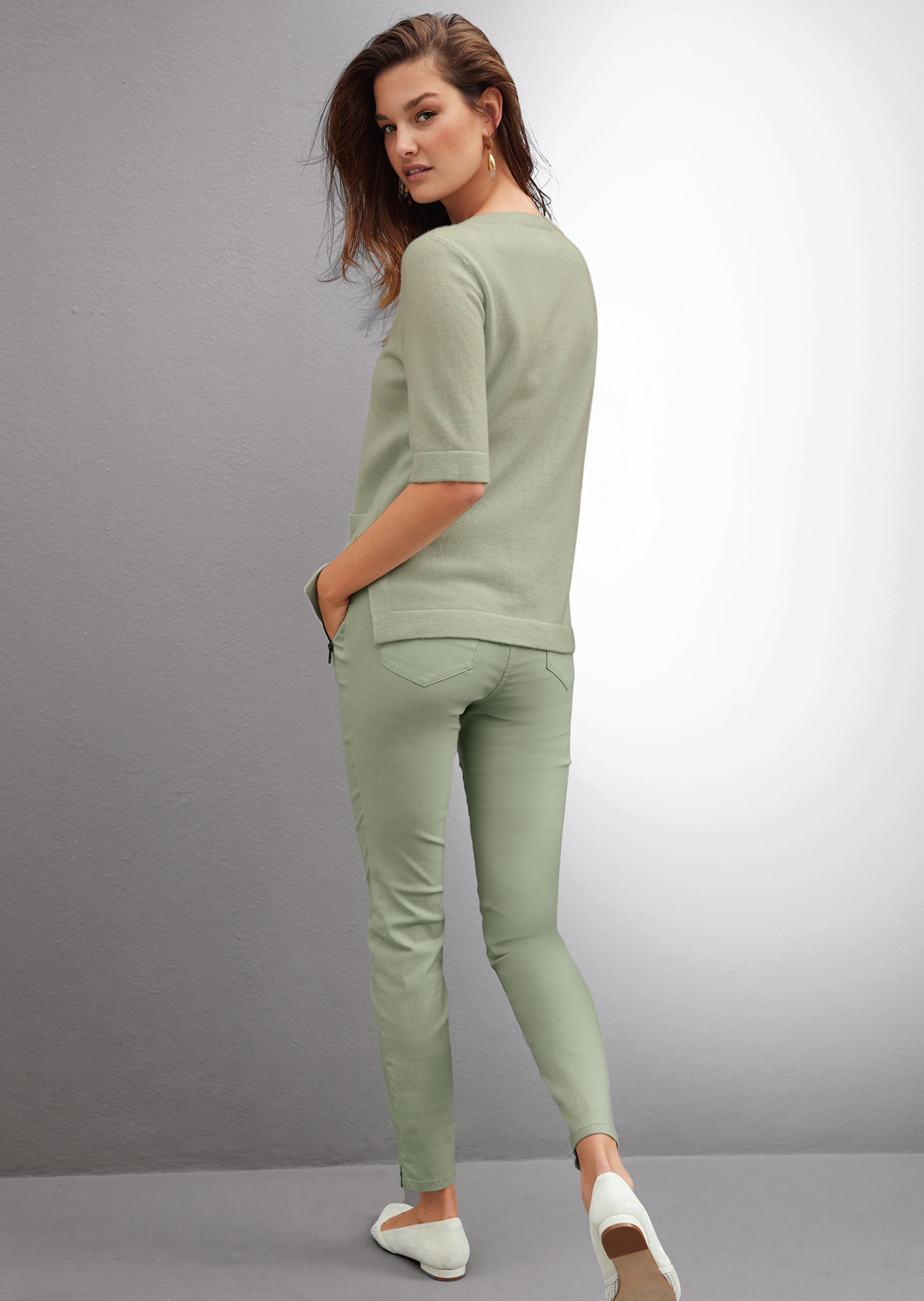 Kaschmir-Pullover mit Halbarm