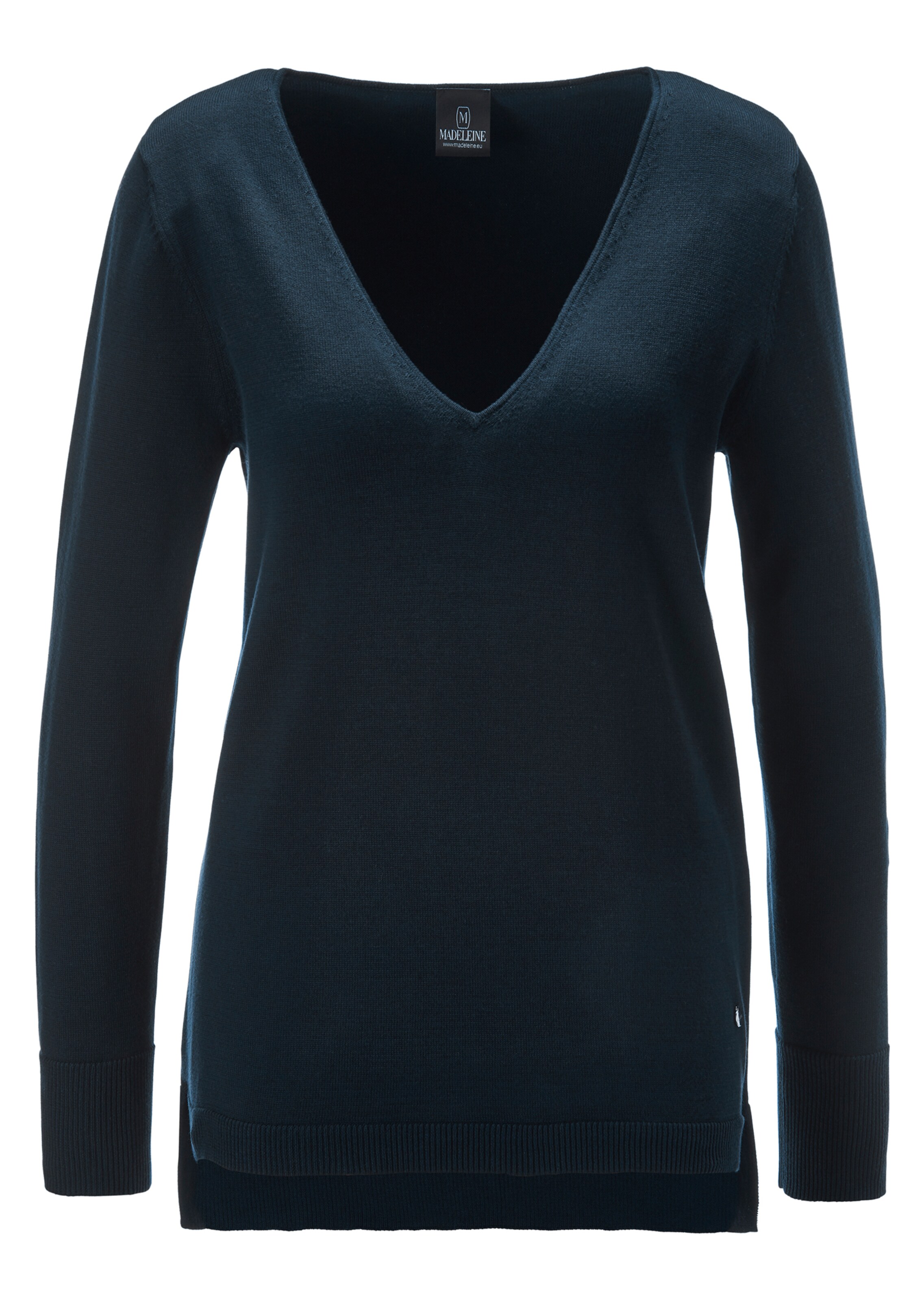 Cotton jumper with V-neck
