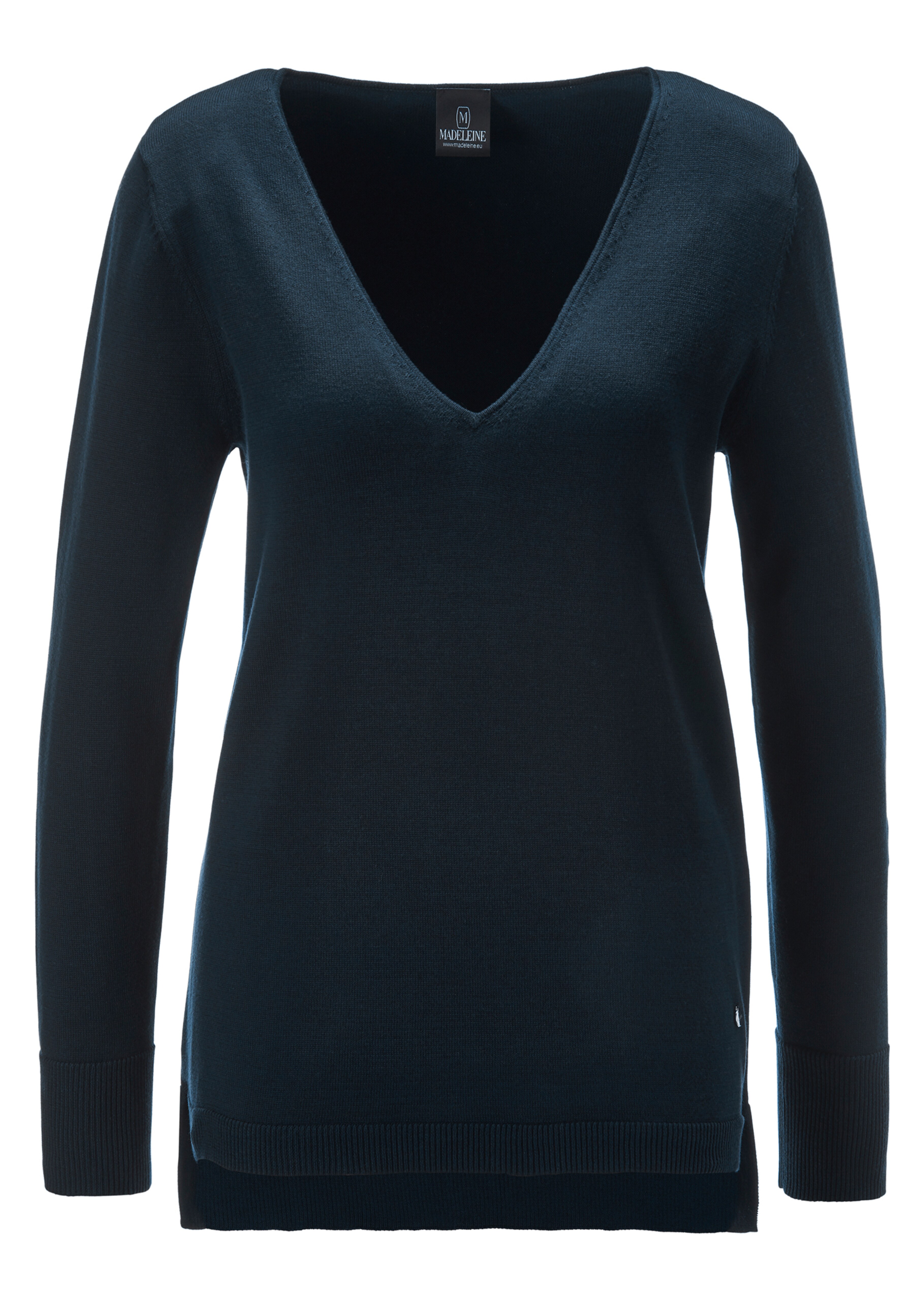 Cotton jumper with V-neck