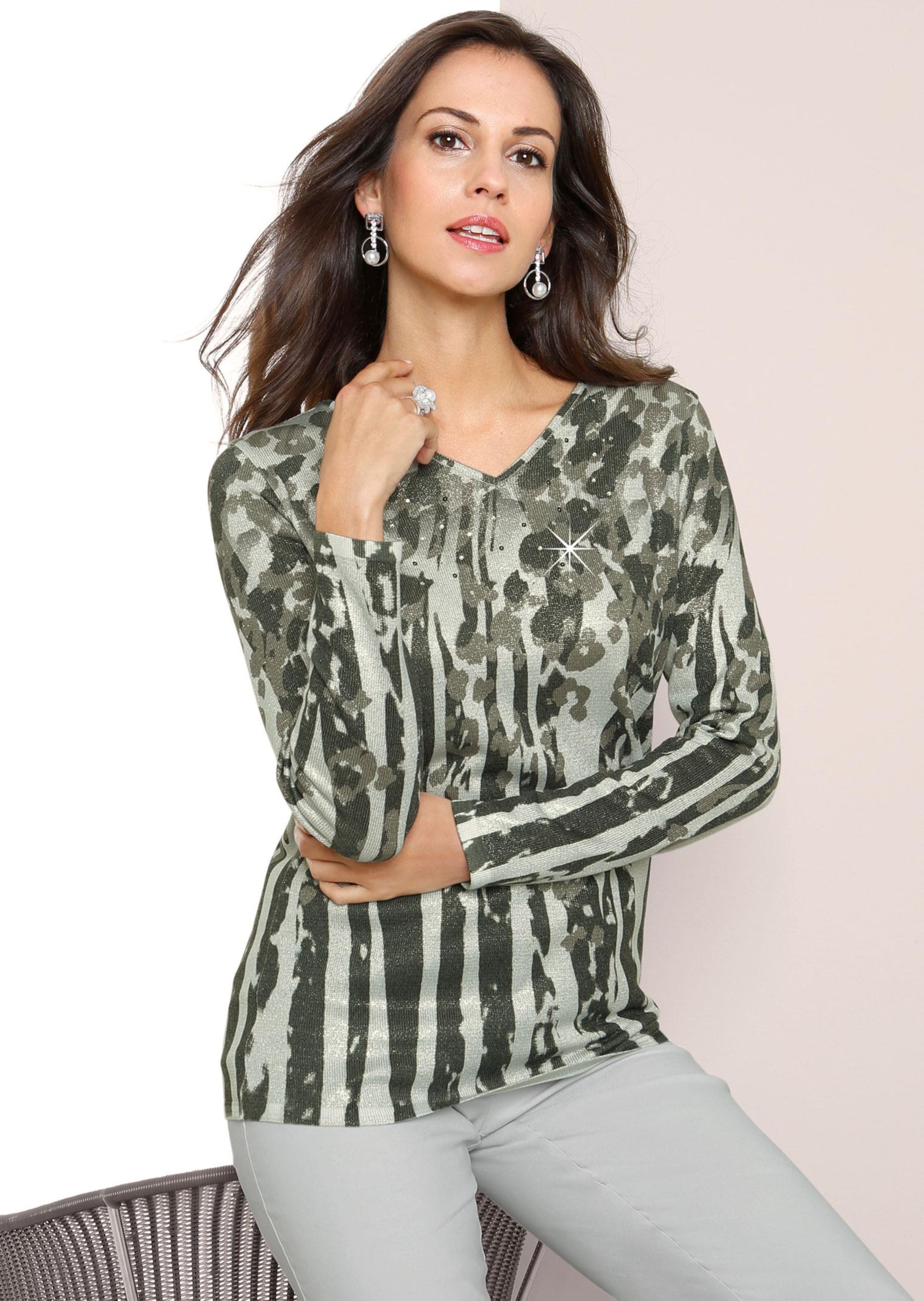 Gedessineerde pullover in glanslook