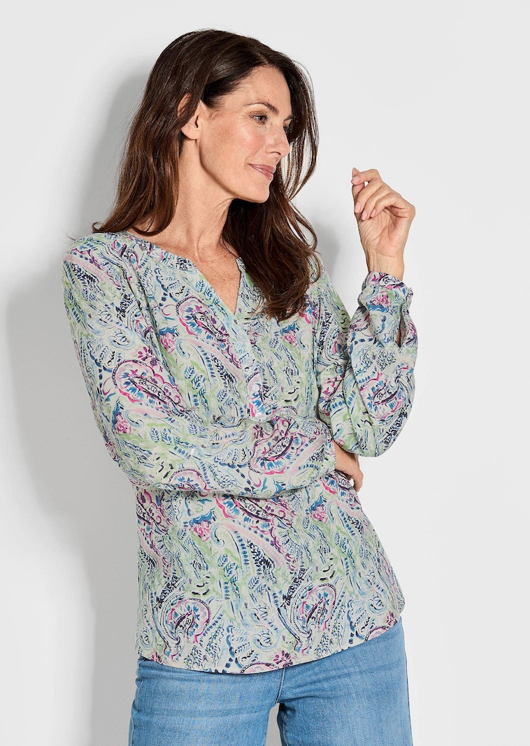 Druckbluse im Unikat-Print