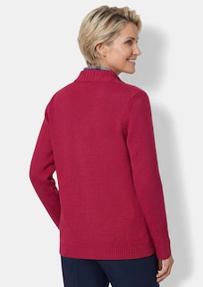 Strickjacke mit platziertem Zopfmuster thumbnail 3