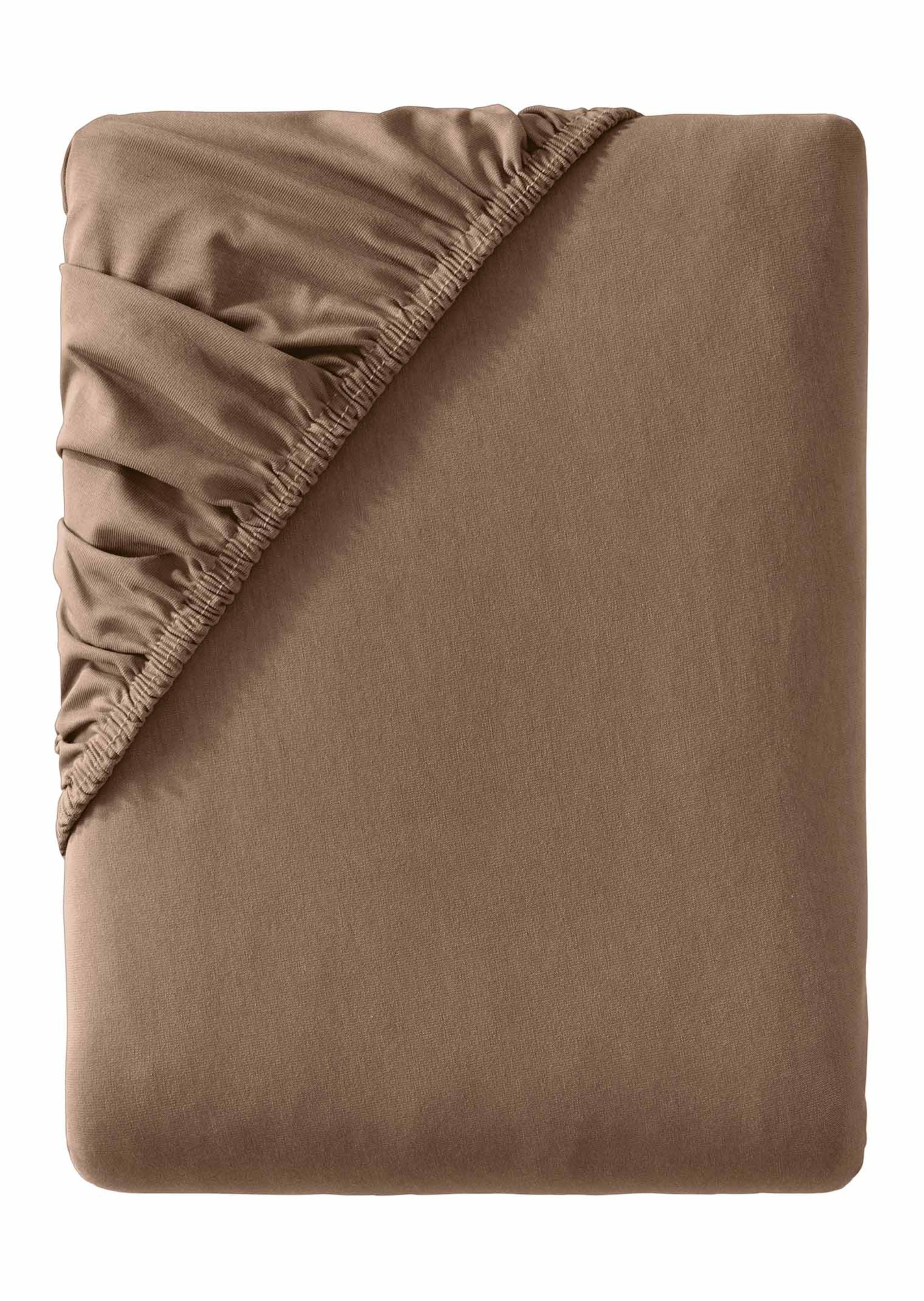 Drap-housse en jersey extensible - brun - Gr. 140-160 x 200-220 cm de Goldner Fashion