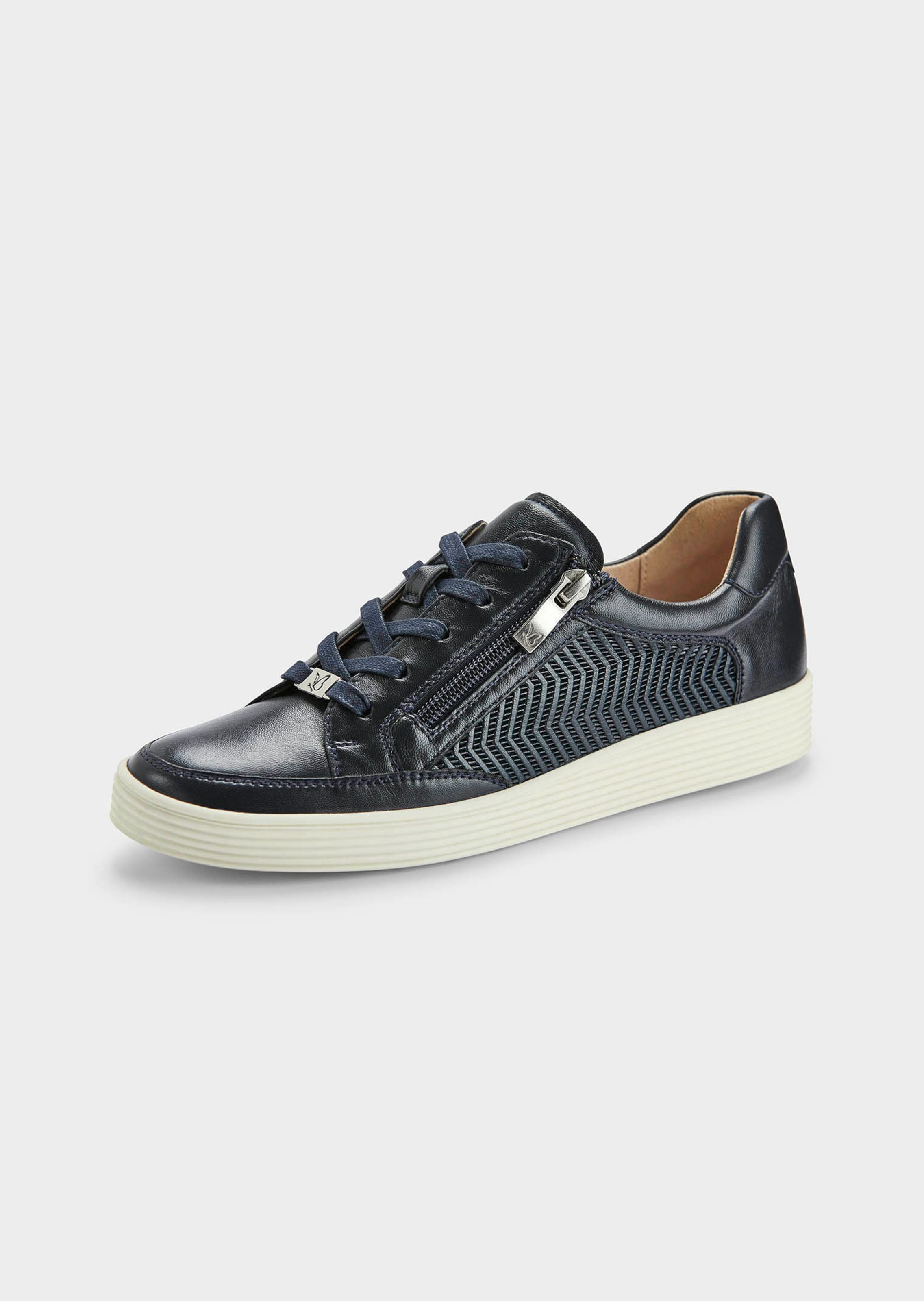 Chaussures basses avec lacets et zip sur marine