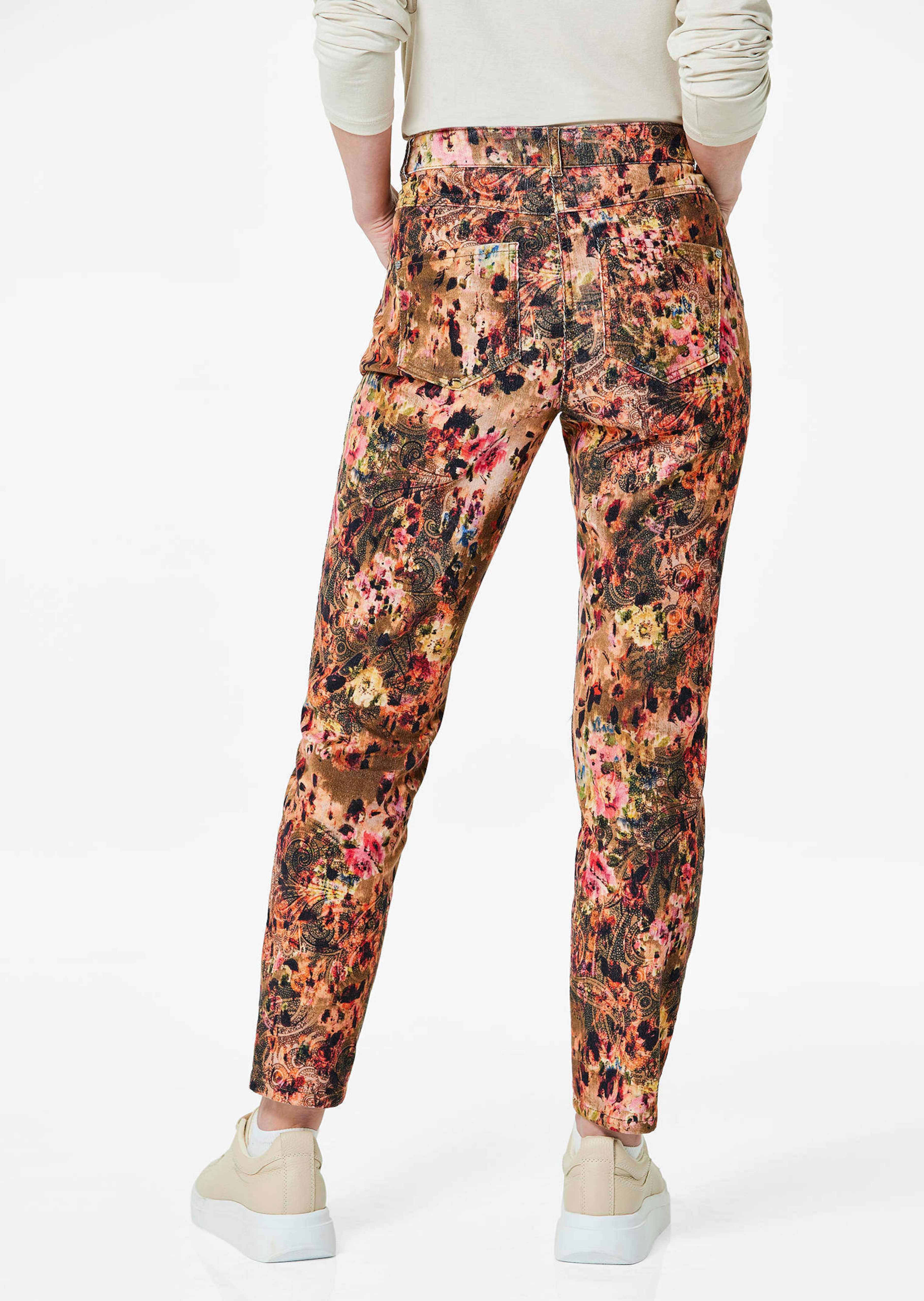 Fluwelen broek met all-over print thumbnail 3