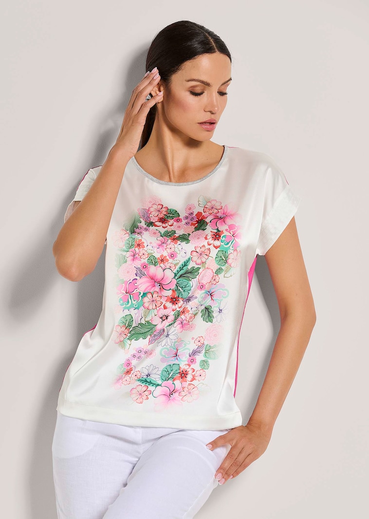Rundhals-Shirt mit platziertem Print