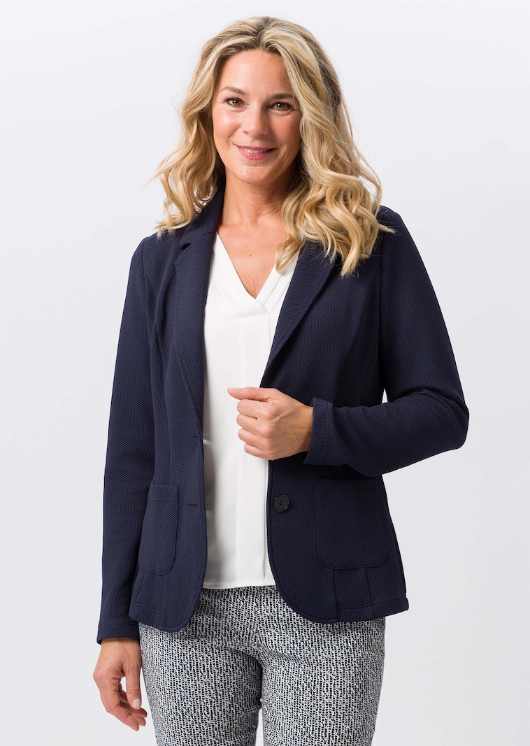Jerseyblazer aus Strukturware mit Taschen