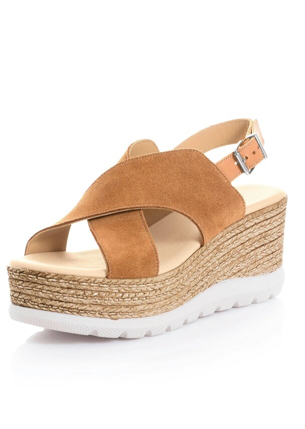 Sandalette aus Rindsvelousleder