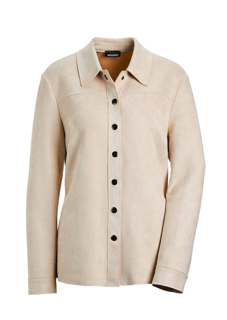 Hemdjacke in Velourslederoptik