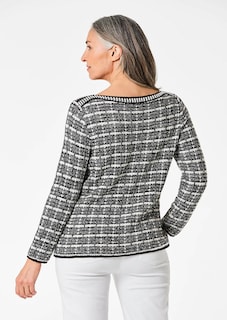 Pull avec motif jacquard à carreaux thumbnail 3