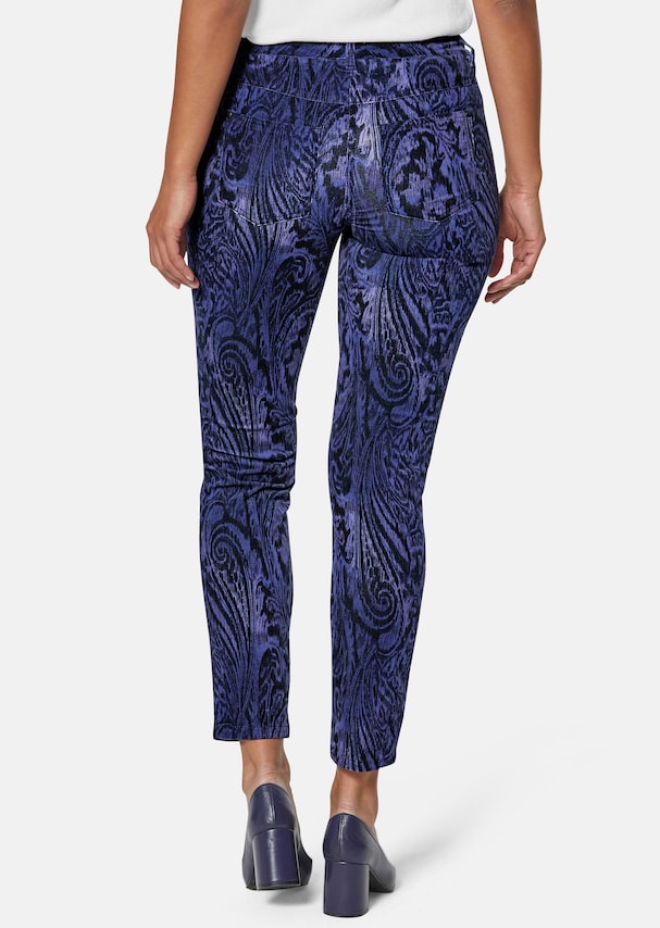 Paisley trousers in velvety stretch fabric 2