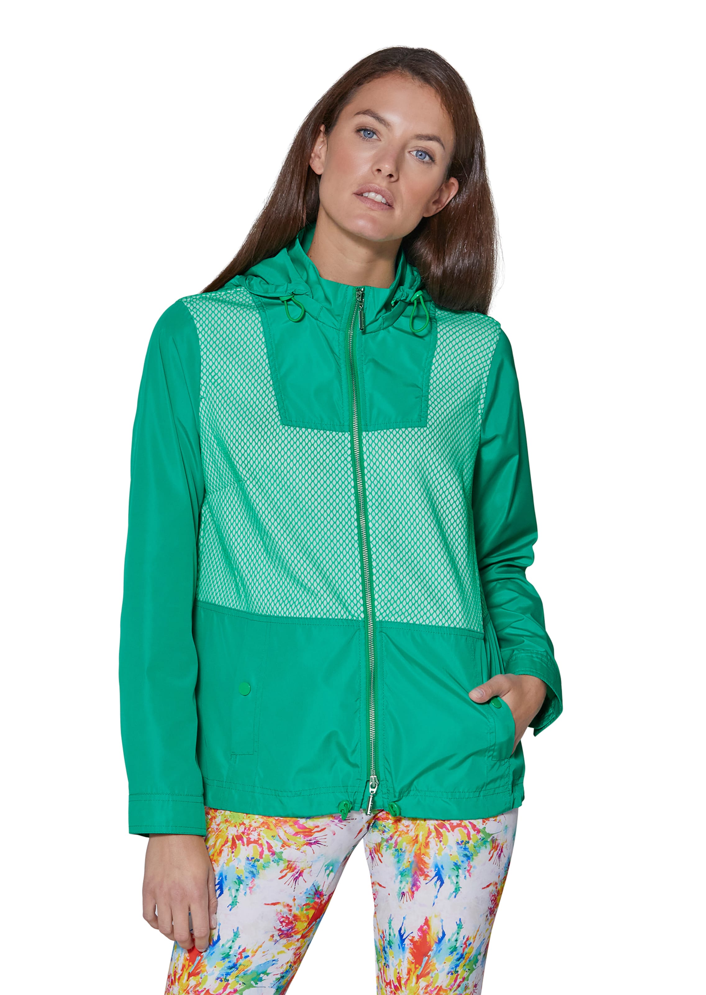 Leichte Outdoorjacke mit Meshbesätzen