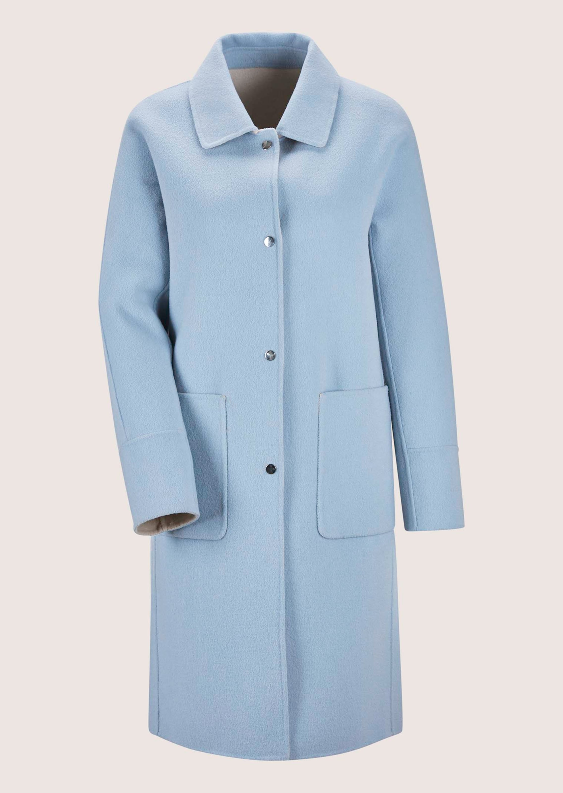 Double-face coat in light blue / light | MADELEINE Fashion