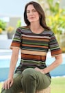 T-shirt rayé en coton et Modal thumbnail 5