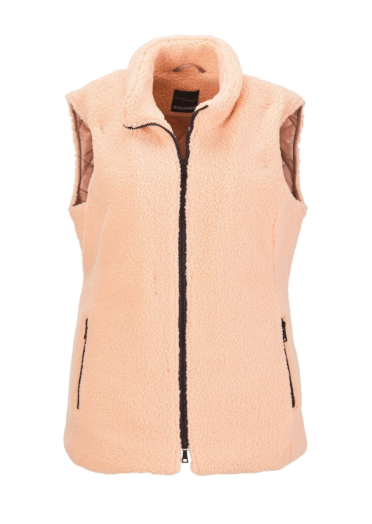 Teddy vest met opstaande kraag