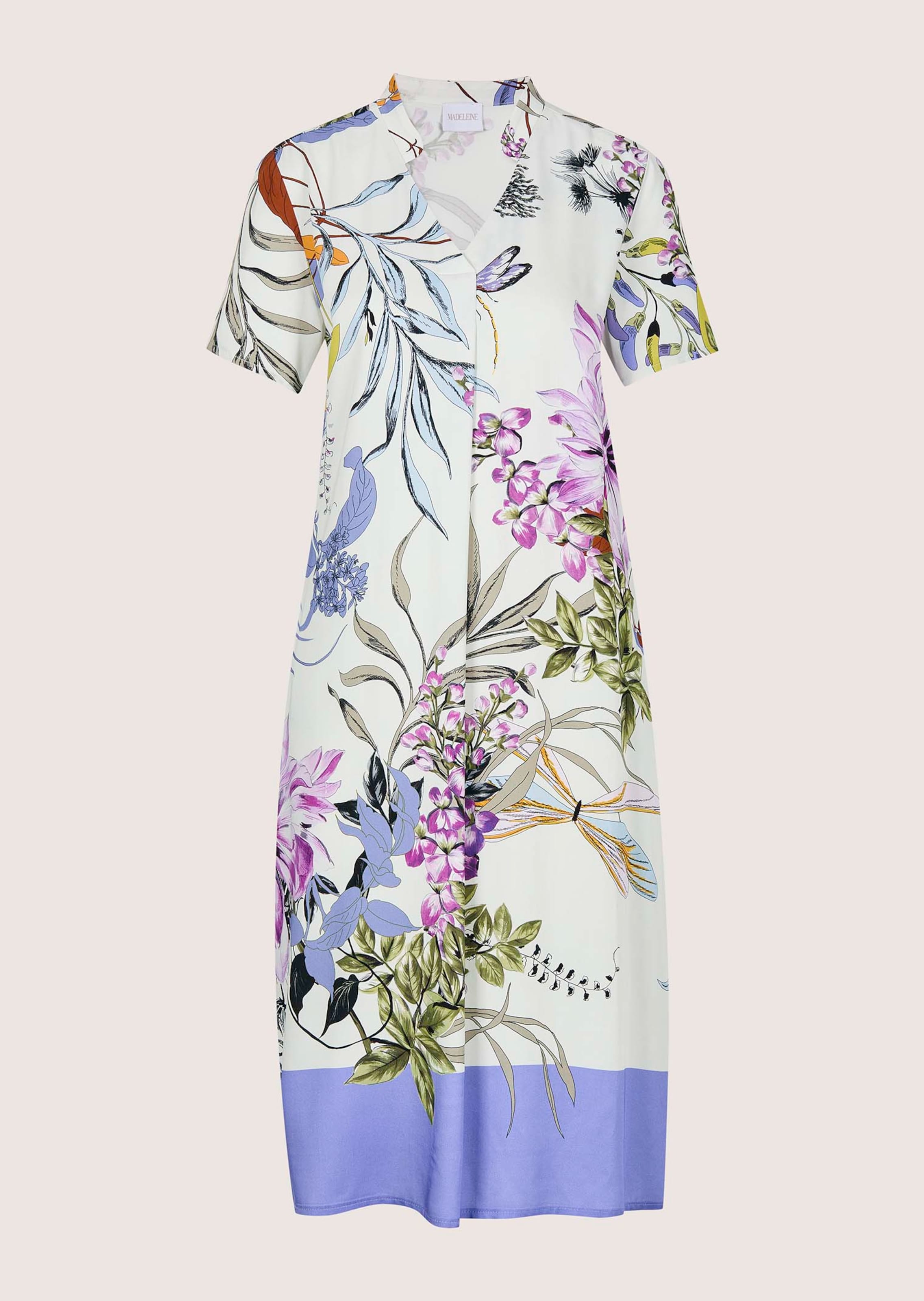 Robe à imprimé floral avec petit col montant