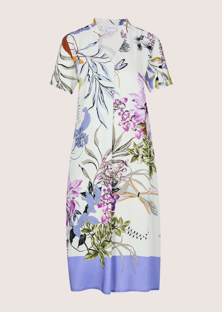 Robe à imprimé floral avec petit col montant
