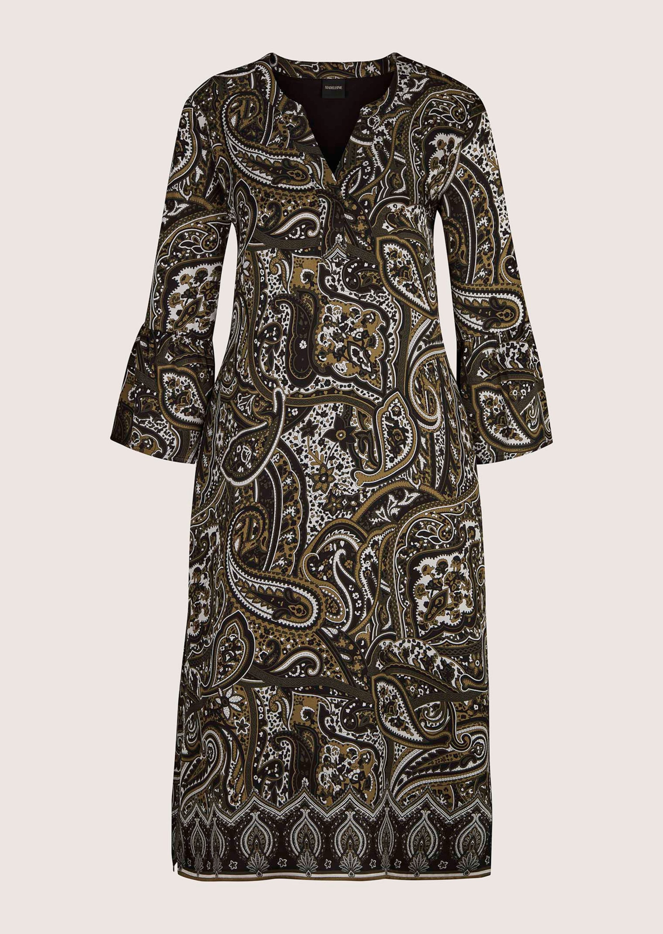 Paisley-Kleid mit Volantärmeln in H-Linie