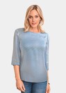 Modische Satinbluse mit brillanten Alloverdruck thumbnail 1