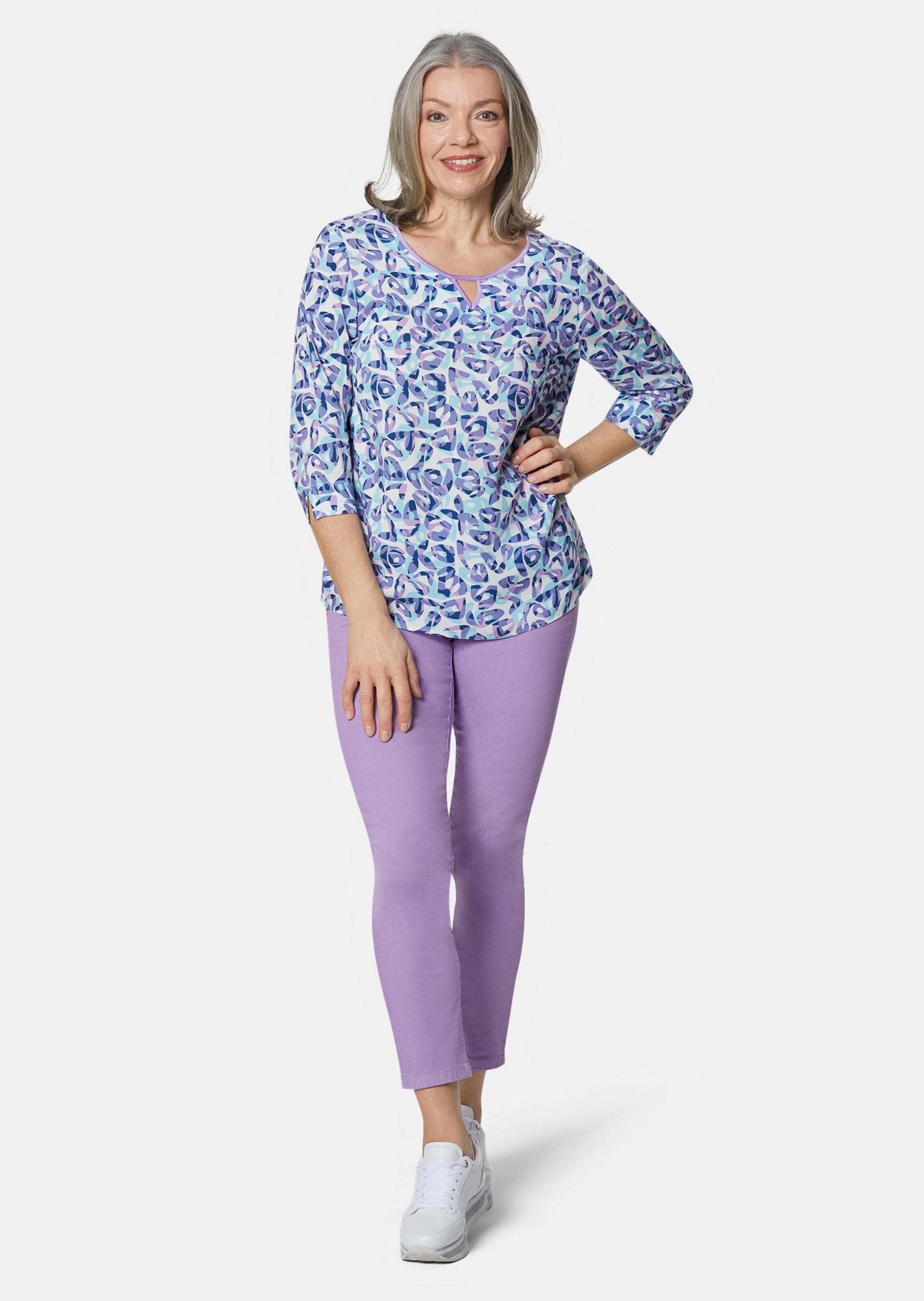 Chemisier imprimé - mauve / flieder / à motifs - Gr. 42 de Goldner Fashion