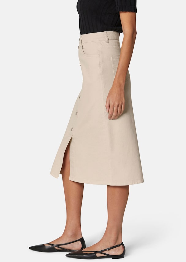 Slim 5-pocket denim skirt in midi length 3