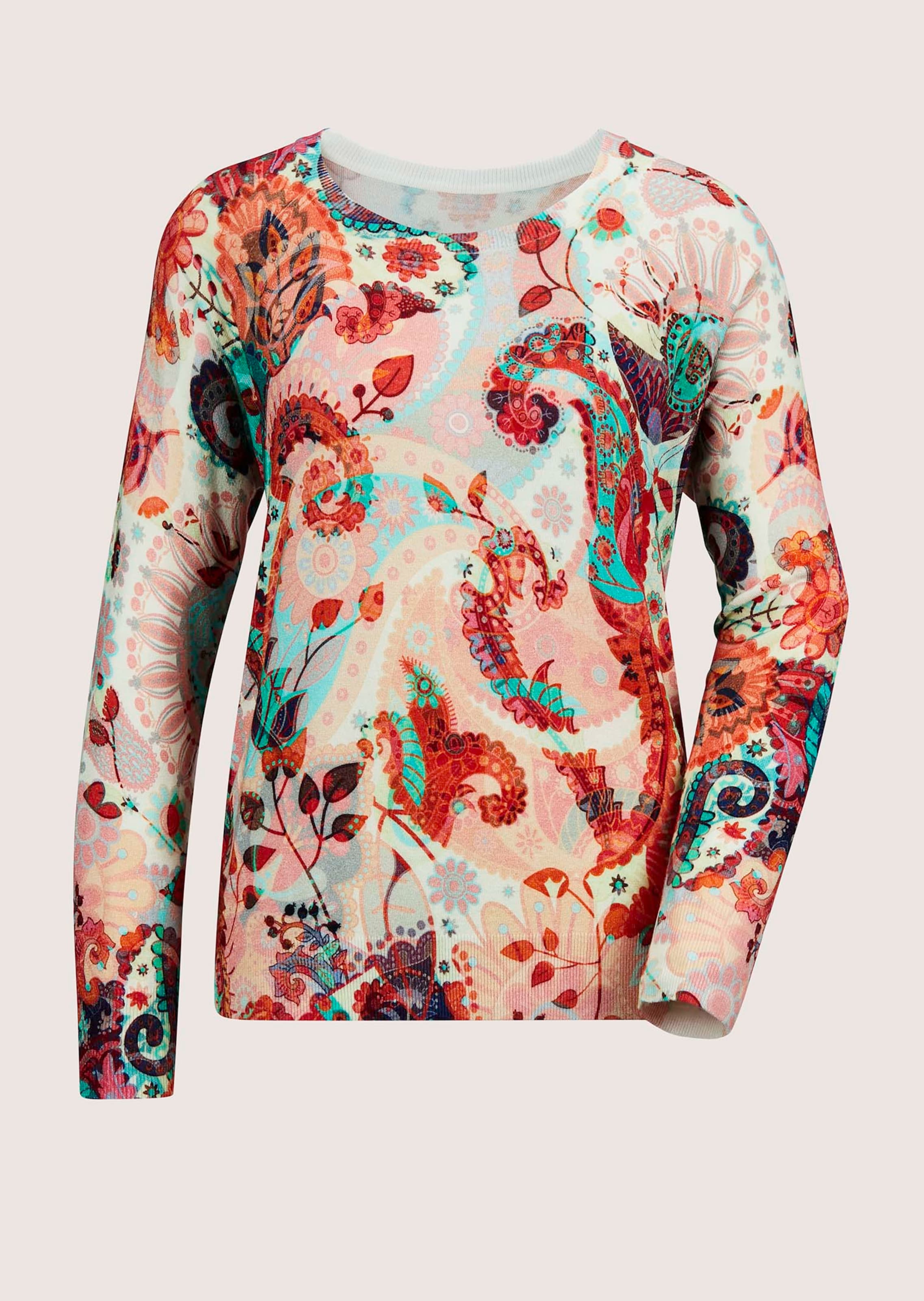 Rundhals-Pullover mit Unikat-Print