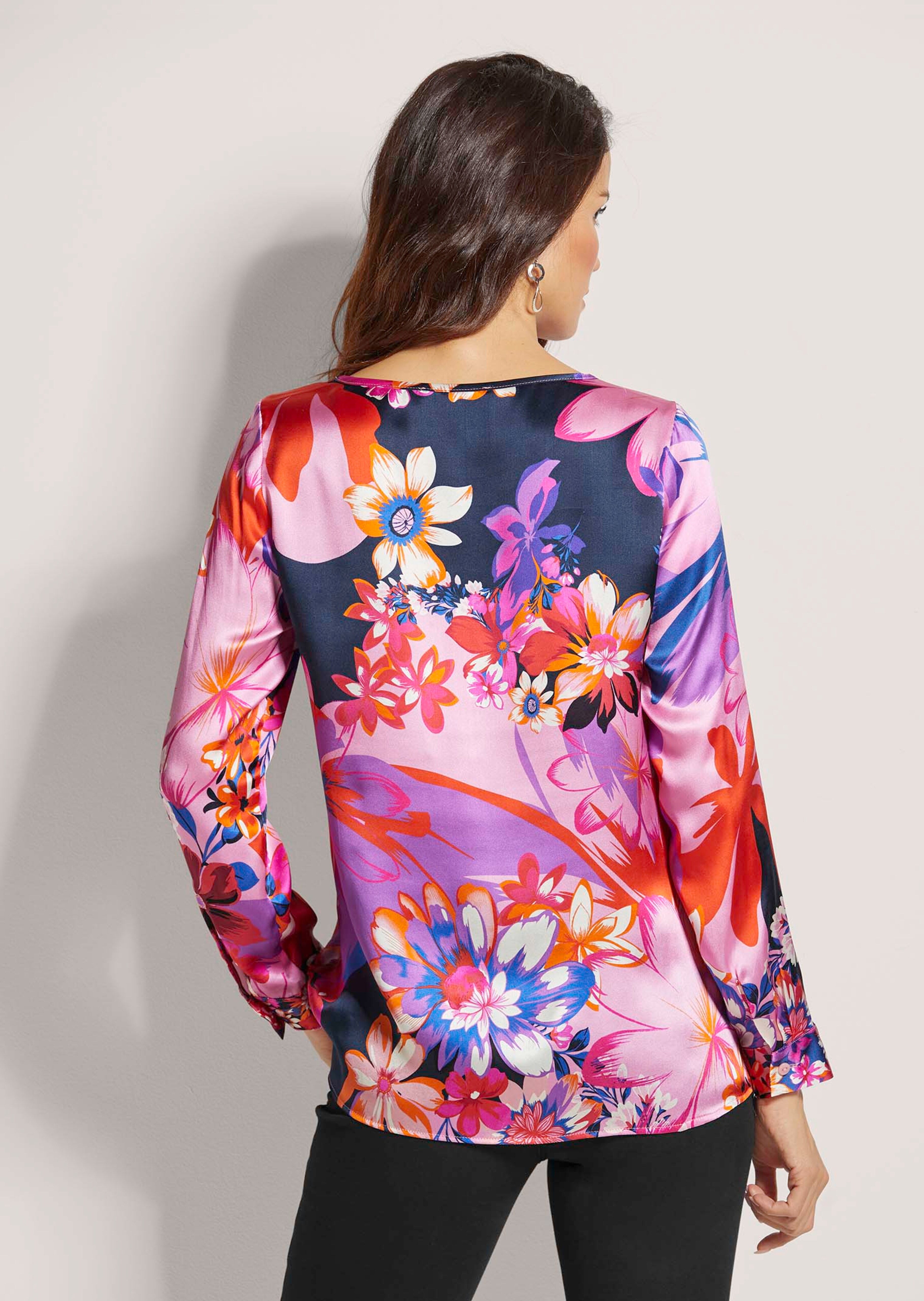 Seidenbluse mit Floral-Druck thumbnail 3