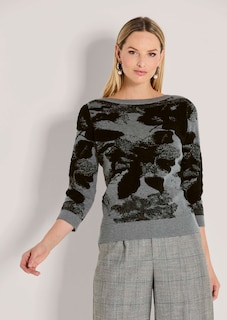 Jacquard-Pullover mit 3/4-Ärmeln thumbnail 1