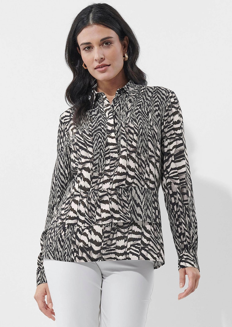 Viskose-Bluse mit Animal Print