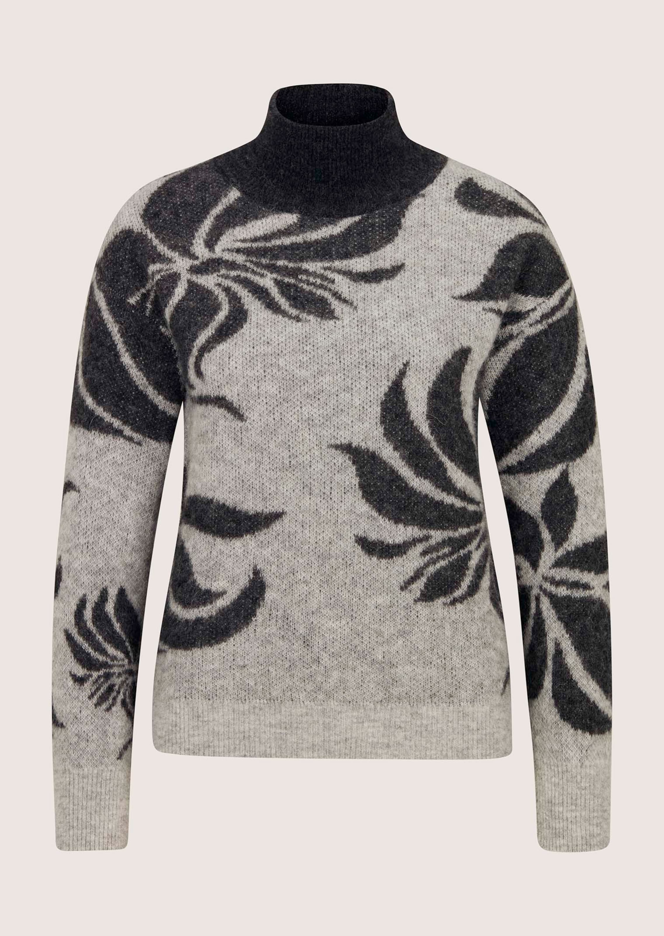 Jacquard-Pullover mit Stehkragen