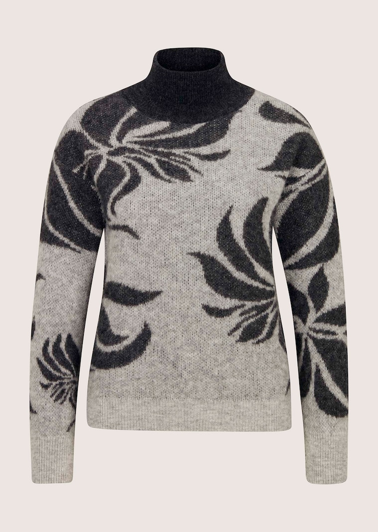 Jacquard-Pullover mit Stehkragen