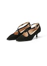 Veloursleder-Pumps mit Pfennig-Absatz thumbnail 1
