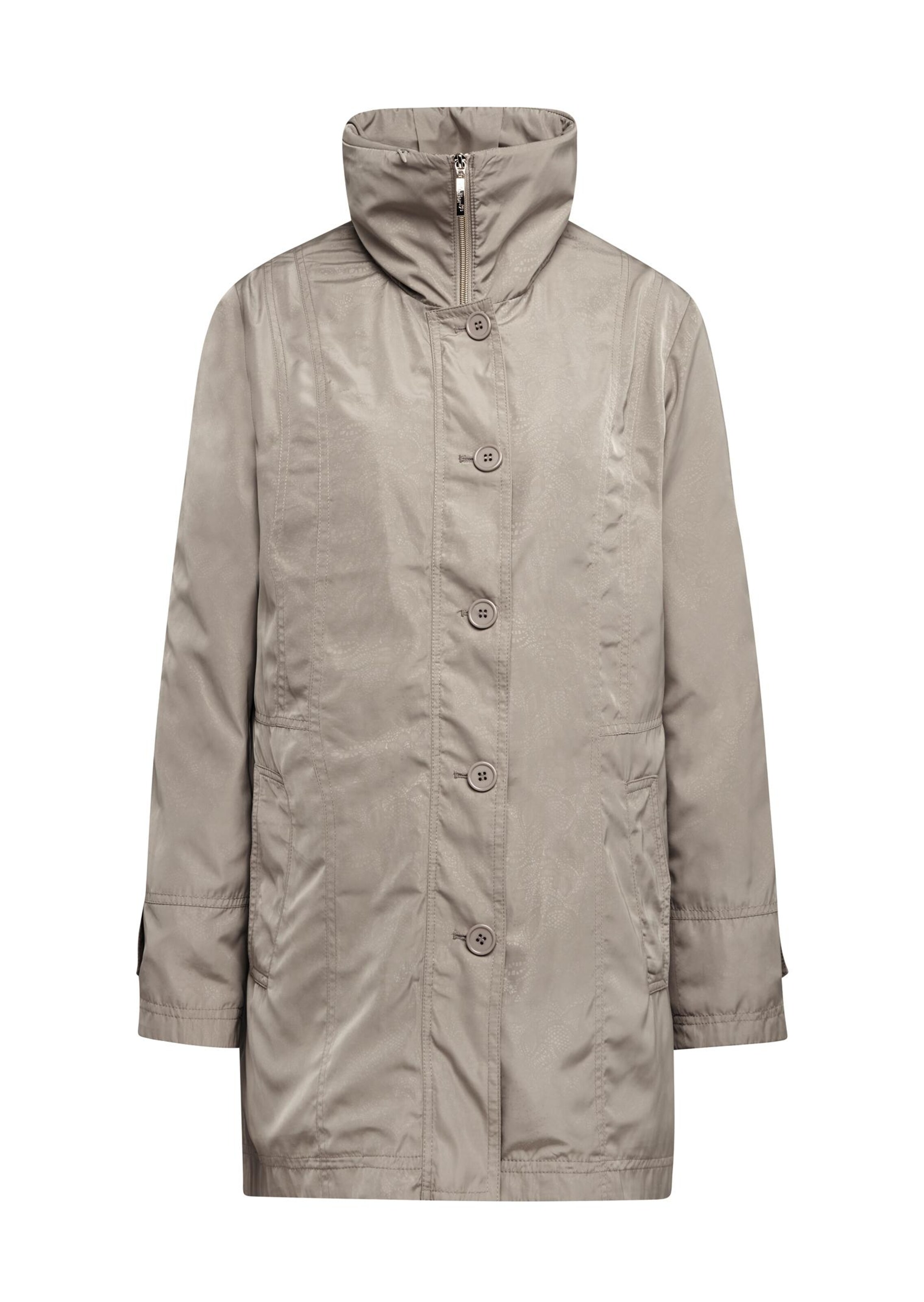 Veste longue avec motif ton sur ton - taupe - Gr. 50 de Goldner Fashion