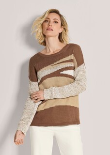 Rundhals-Pullover mit Intarsien thumbnail 1