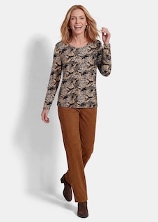 Jersey-Shirt mit Paisley-Print und Hahnentritt thumbnail 2