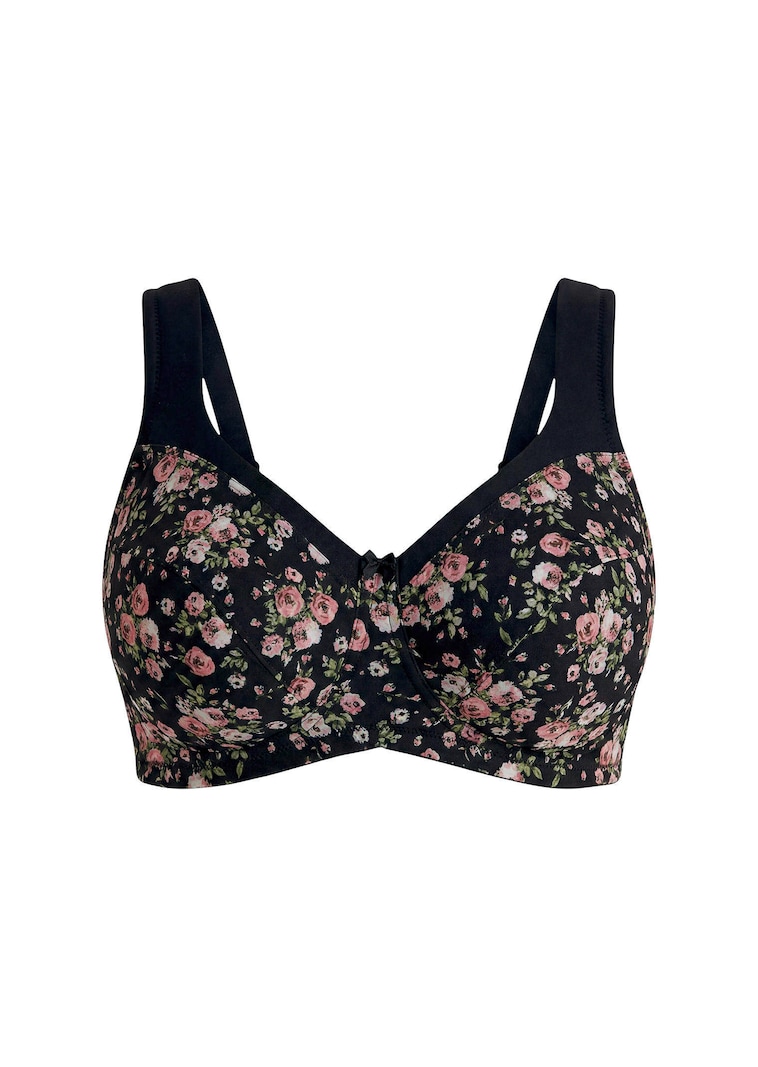 Beugelbeha met mesh in bloemenlook