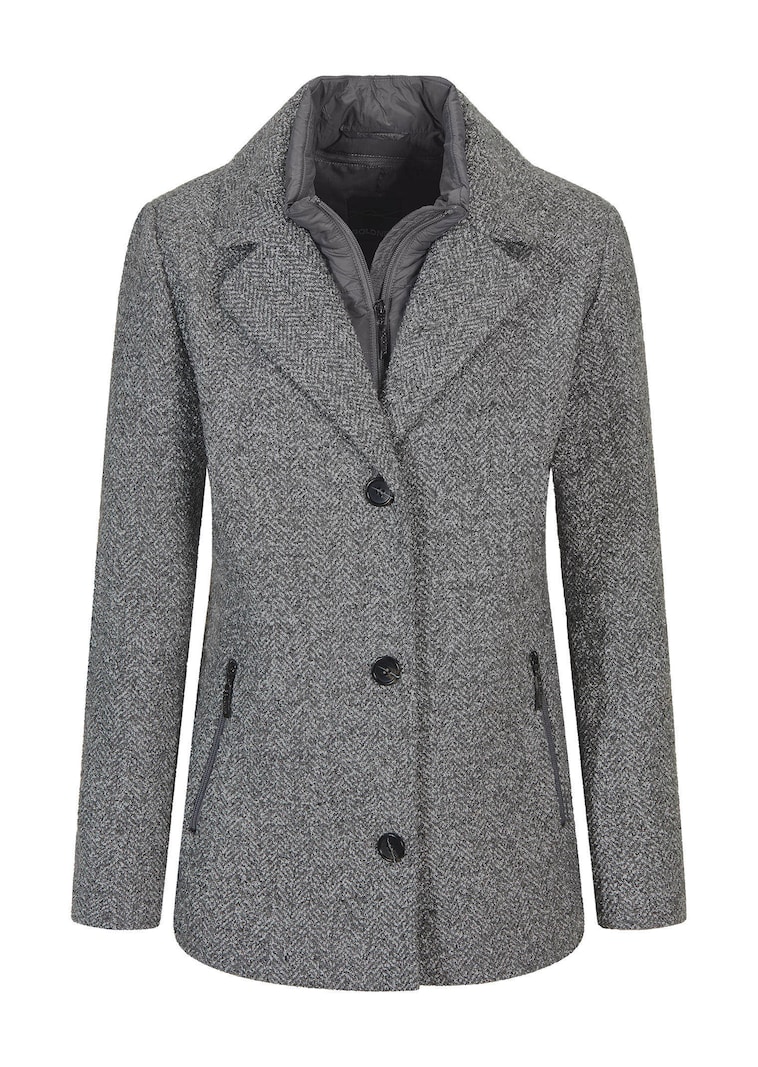 Jacke in 2-in-1-Optik mit Steppeinsatz