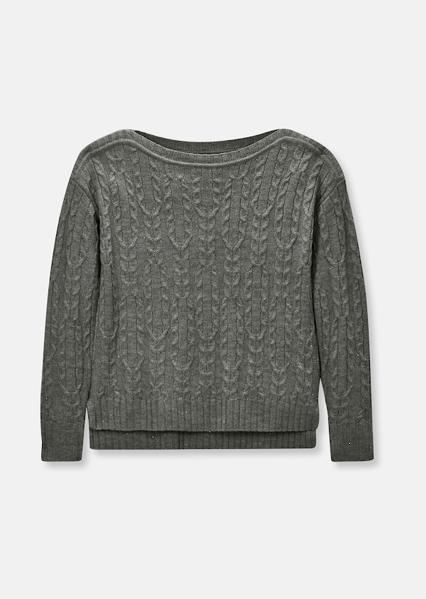Casual cable-knit jumper with sequins 5