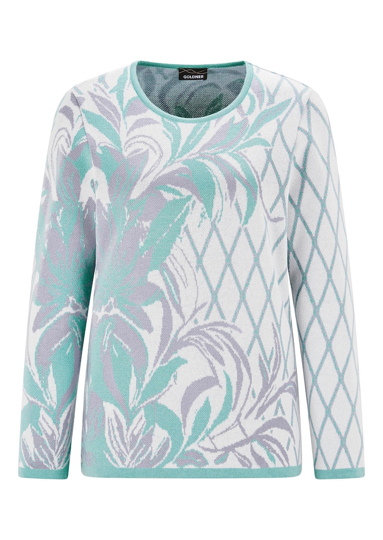 Onderhoudsarme tricot pullover met katoen